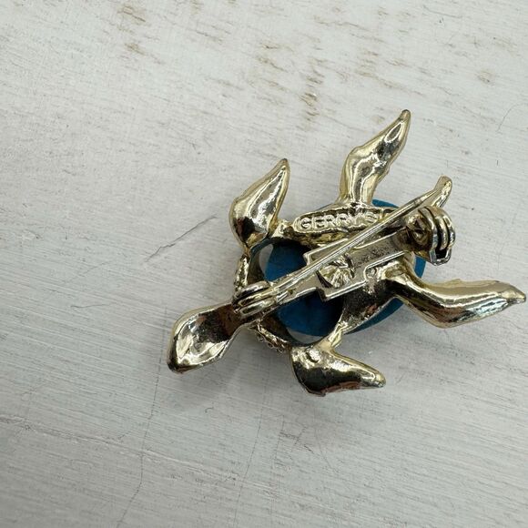 Gerry’s Vtg Faux Turquoise Shell Turtle Brooch Kitsch Small Southwest Animal - Picture 2 of 6